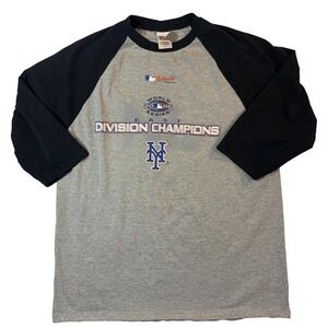 Vintage NY Mets Raglan Shirt Mens Large 2006 NL East Division Champs MLB‎